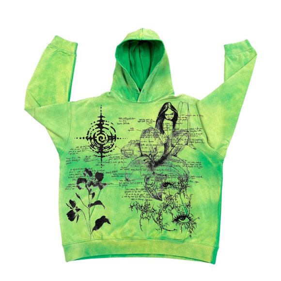 Women's Green Hoodie Sweatshirt - Picture 3 of 4